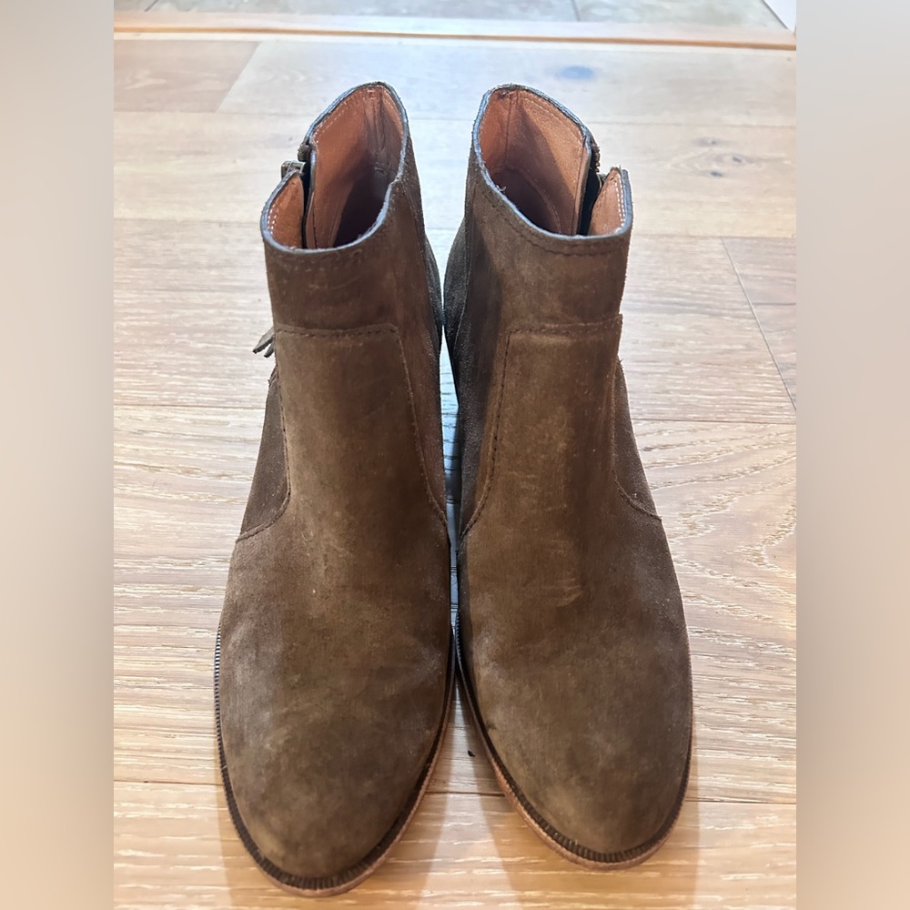 Madewell Janice Suede Bootie in darkest olive - Picture 4 of 8